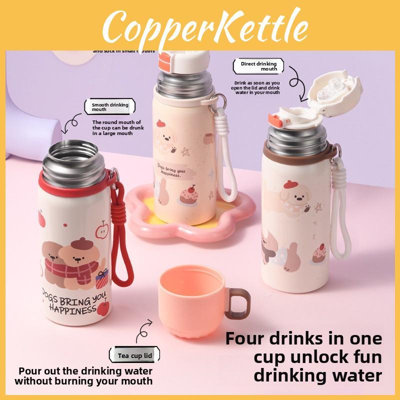 Childrens Cartoon Puppy Stainless Steel Thermos With Bouncing Cap For Outdoor Activities And Gifts