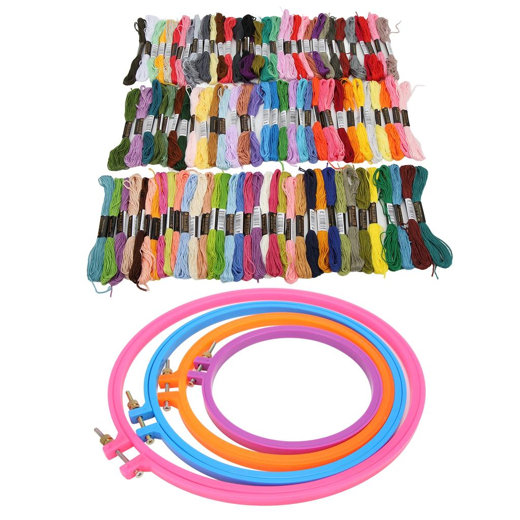 Embroidery Kit Round Plastic Silk Embroidery Circle Sheds Embroidery Thread DIY Embroidery Tools