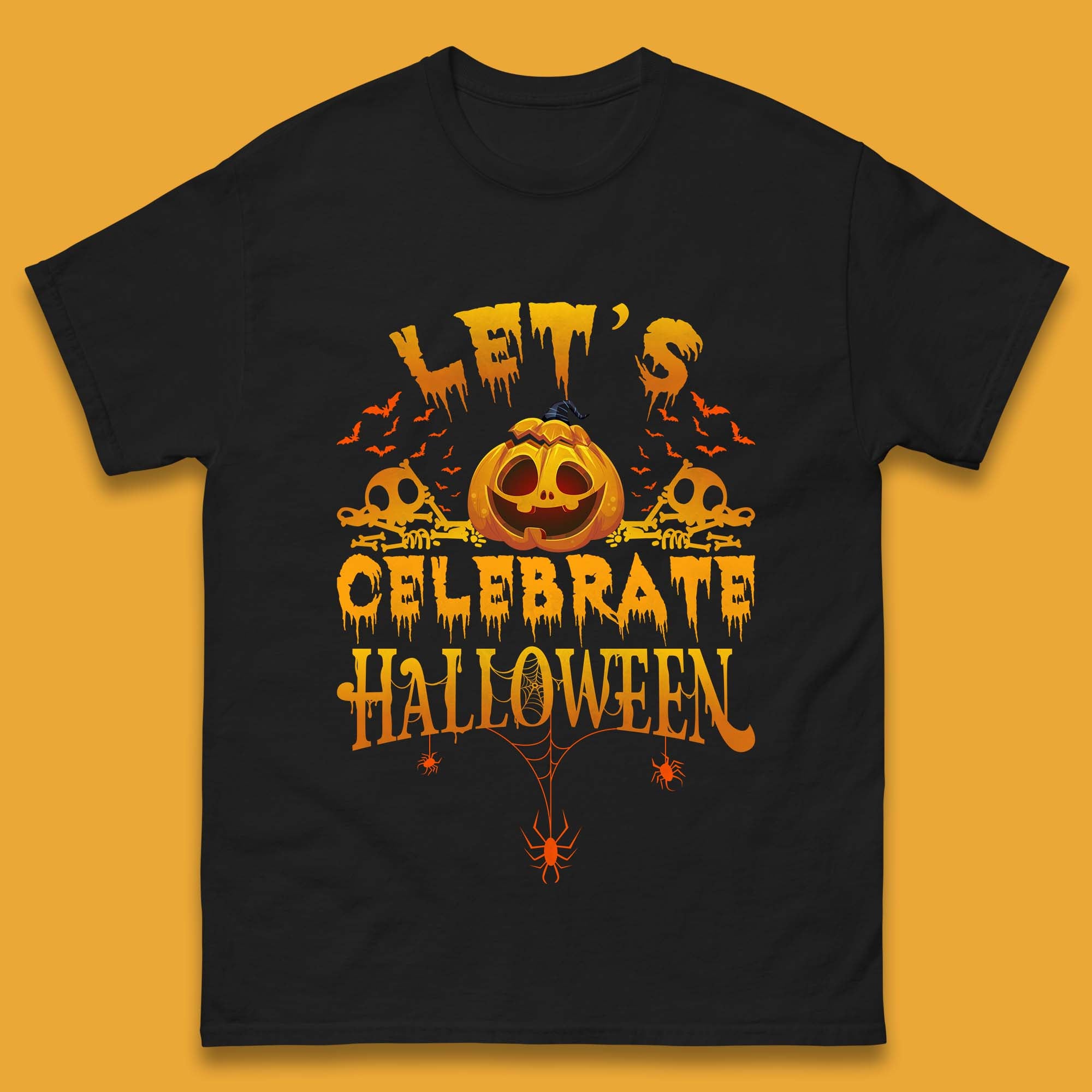Let s Celebrate Halloween Horror Evil Pumpkin Scary Spooky Mens Tee Top M