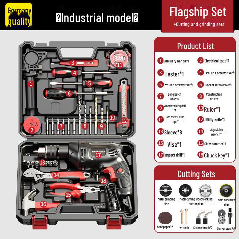 High-Power Dual-Function Electric Drill & Hammer for Household Use