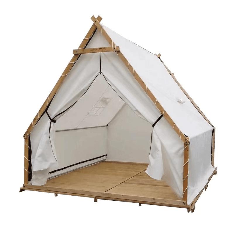 Triangle Log Cabin Style Dining Tent for Outdoor Camping and BBQ