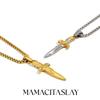 MamacitaSlay Acero Inoxidable 316L Color Mixto Collar de Espada Chapado en Oro de 18 Quilates Joyería Impermeable Estilo Hip Hop Collar Único
