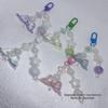 Colorful Acrylic Bow & Bead Keychain Pendant