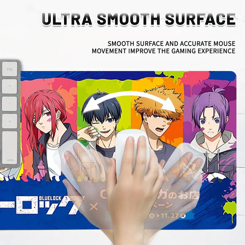 1Pc Colorful Anime Characters Gaming Mouse Pad Keyboard Desk Mat Non-slip Rubber Lock Edge Waterproof Computer Mousepad for Office Home Decor S1421