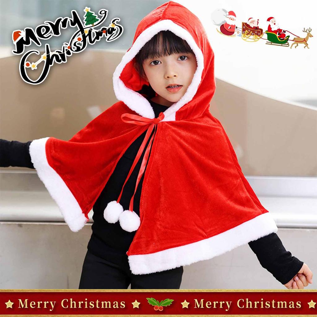 KEKVE Weihnachtsumhang (Kapuzenstil) Weihnachtskostüm, Weihnachtskostüm, Damen Nikolaus Poncho Umhang, Nikolaus Outfit, Heiligabend Kostüm