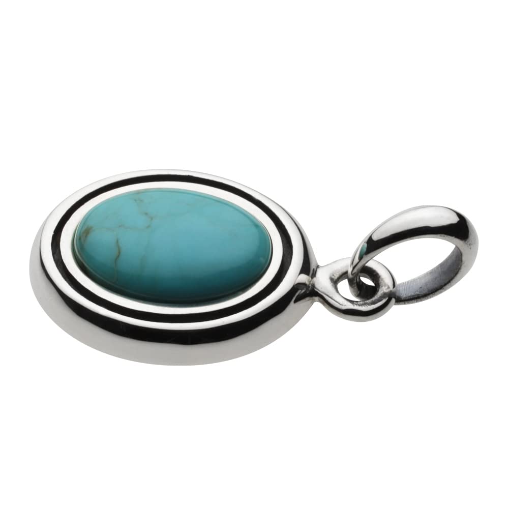 Simple Stone Pendant Turquoise fp0105 [FIGMART] [Silver Accessory]