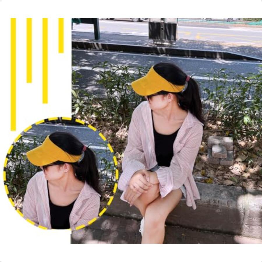 1 Piece of Yellow Sun Visor Hat Adjustable Sport Visors for Women and Men One Size