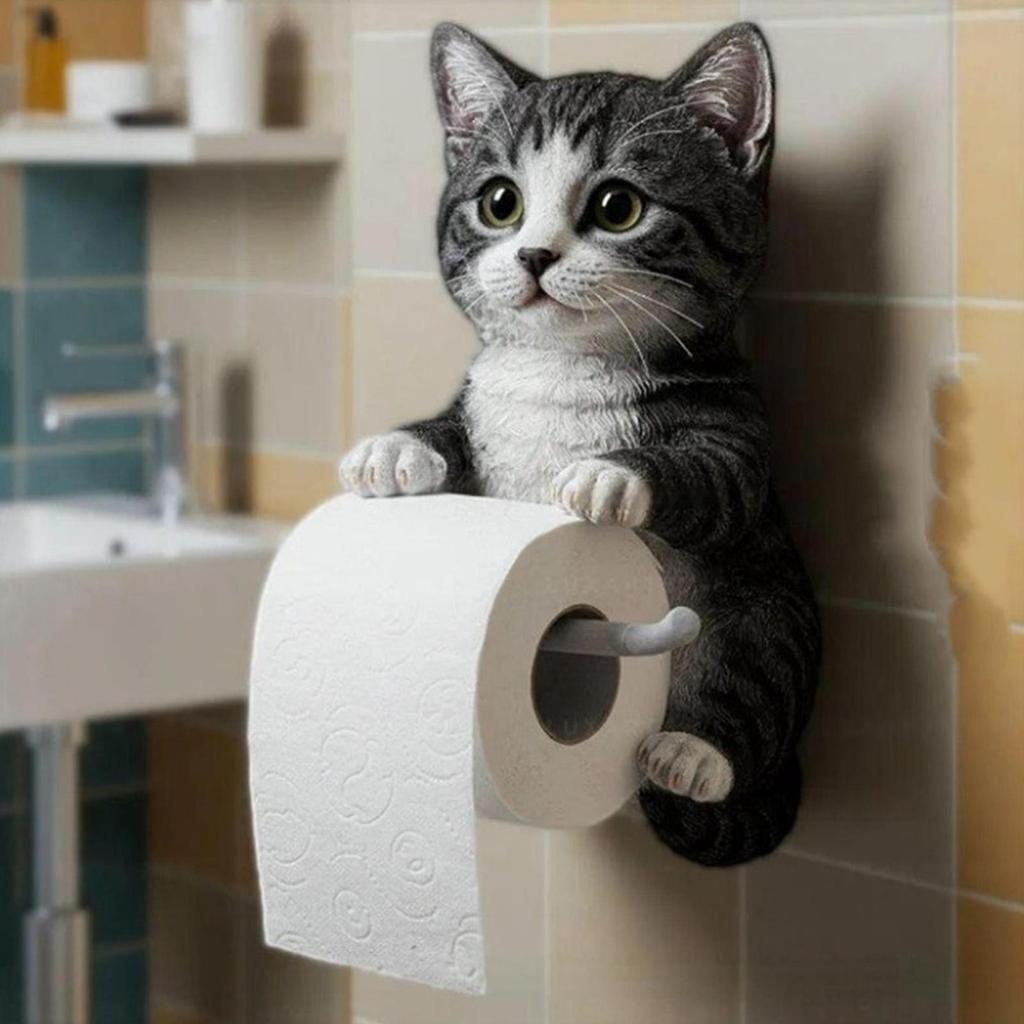 Niedlicher Themen-Toilettenpapierrollen-Spender Wandmontierte Aufbewahrung Harzmaterial Kompakt Platzsparend Heimdeko