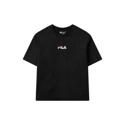 Small Logo Printed Round Neck Pullover Short Sleeve T-Shirt Men Tops Black F11M128166F-BK