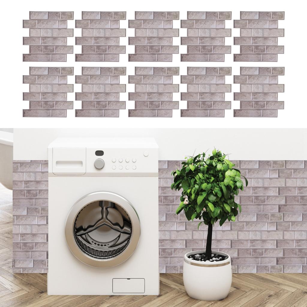 10Pcs Wall Sticker Self Adhesive Wallpaper 3 Dimensional Ceramic Tile Stickers Decoration