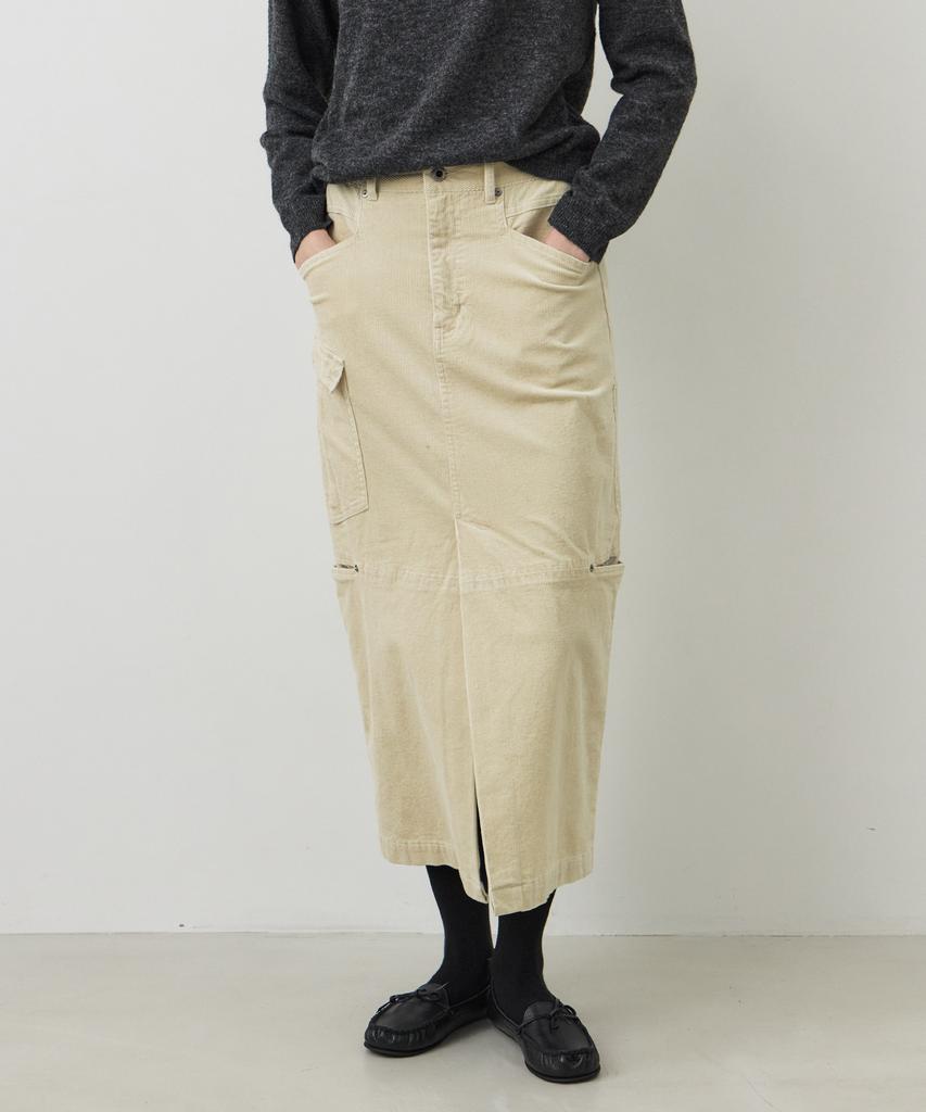 CITYBREEZE Corduroy Utility Skirt_Ivory
