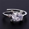 Wish personalized platinum oval blue-green-white Opal turtle opening versatile ring slightly inlaid with zircon