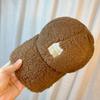 New Hat Women's Autumn and Winter Lamb's Hair Peaked Cap Cute and Versatile Baseball Cap Plush Velvet Hat Windproof and Warm