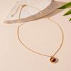 Maillard-Style Tiger Eye Round Retro Minimalist Clavicle Necklace for Women