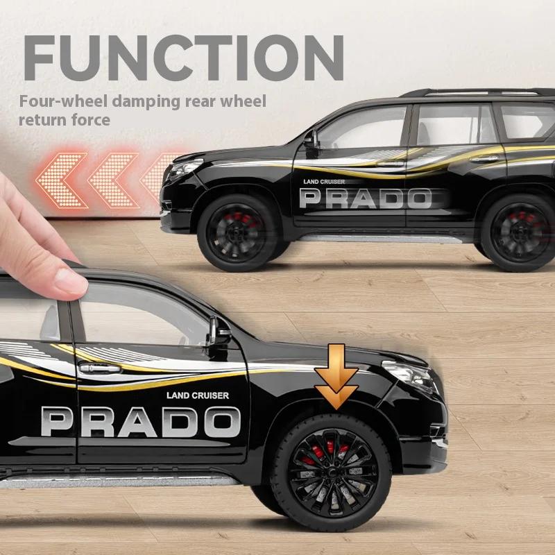 1/18 TOYOTA Land Cruiser Prado Off Road SUV Alloy Metal Car Model Diecasts Casting Sound and Light Car Toys for Children Vehicle
