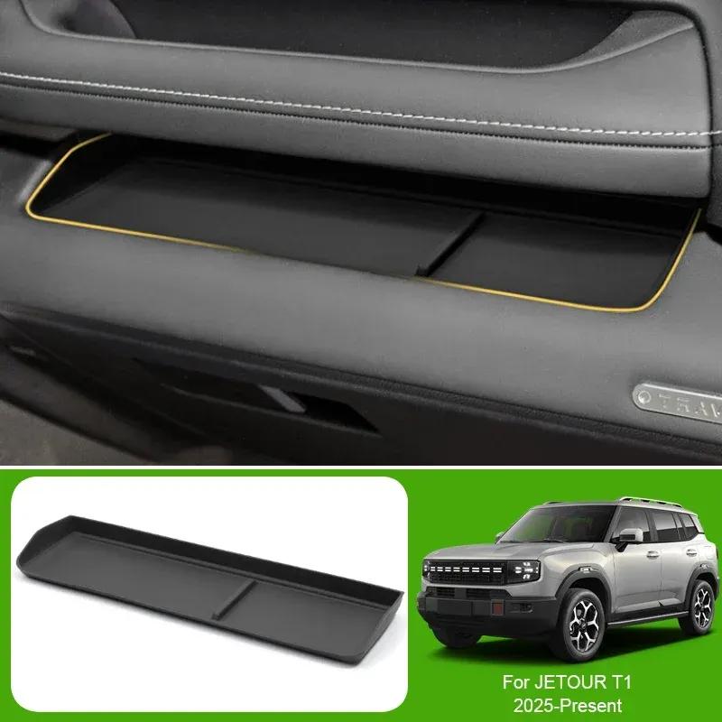 Car Armrest Box Storage Silicone Wireless Charging Mat For JETOUR T1 2025-Present Door Organizer Barrel Tray Water Cup Holder