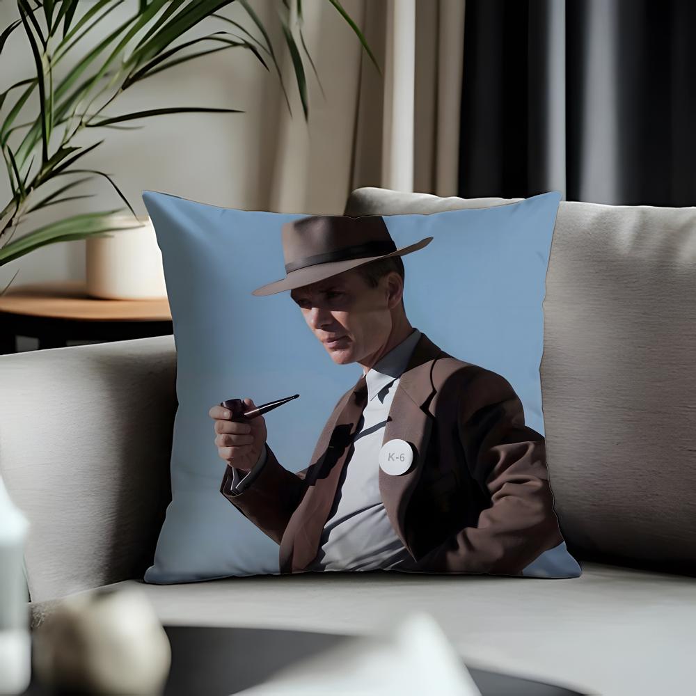 Fashion OOppenheimerful Cushion Cover Antidustmite Pillowcase Invisible Zipper Silky Short Plush Sofa Cushion Cover