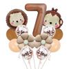 1set Wild Animal Balloon Tower with 1-9 Number Balloon for Boy Jungle Safari Birthday Party Decoration Forest Party Supplies