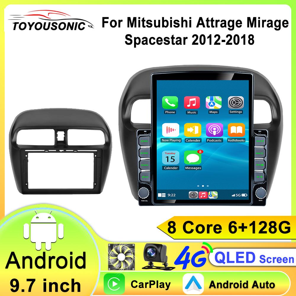 Autoradio 2 Din Android 13 Multimediale Per MITSUBISHI Mirage Spacestar Dodge Attitude 2012-2018 Navigazione GPS Carplay DSP