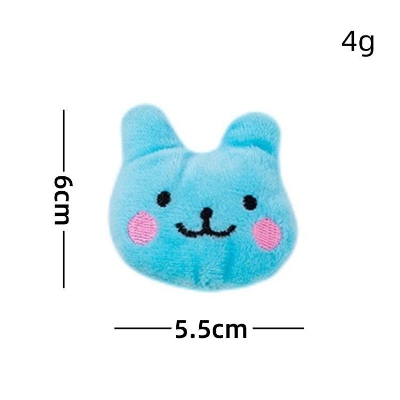 Blue Plush Cat Head Cat Toy, Cute Soft Kitten Chew Teaser with Squeaky Sound, Interactive Pet Play Toy for Cats Gift синий