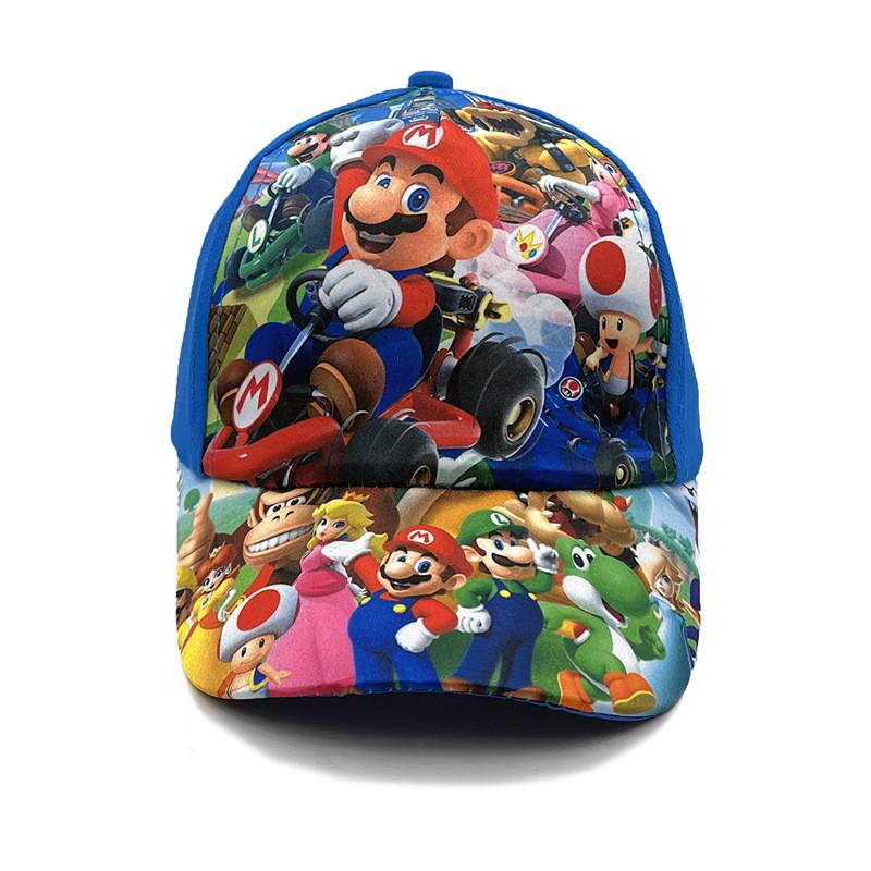 Super Mario Bros Pattern Kids Baseball Cap With Cotton Material And Sun Block For Outdoor Activities