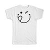 Gift T-Shirt : Cute Face Geek Funny Symbol Modern Stuck Out Tongue Winky