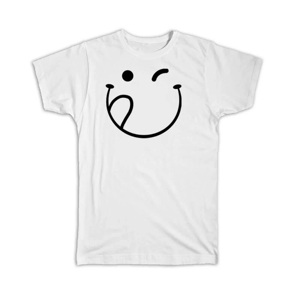

Gift T-Shirt : Cute Face Geek Funny Symbol Modern Stuck Out Tongue Winky 4XL