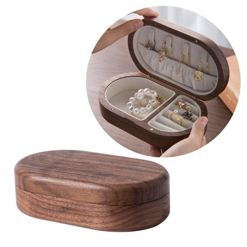 Schmuckaufbewahrung aus Holz Tragbarer Schmuckkoffer Schmuckaufbewahrung aus Holz Kleine Schmuckschatulle Perfektes Geschenk für Frau Mädchen