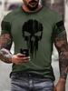 Marvel Punisher Men's Digital Print T-Shirt, Superhero Anime T-Shirt, Skull T-Shirt