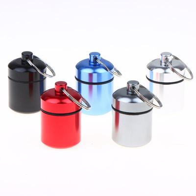 Aluminiumlegierung Pillendose Mini-Schlüsselanhänger Leicht Wasserdicht Aufbewahrungsbehälter für tägliche Medikamente Tragbar