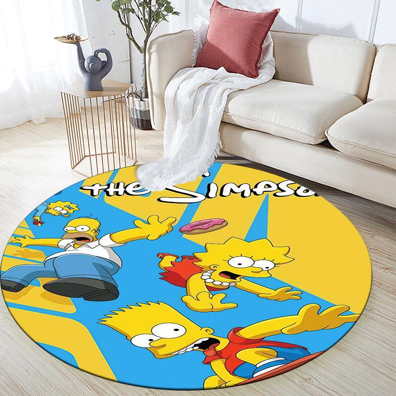 The Simpsons Poster pattern round rug,Carpet Rug for Living Room Bedroom Playroom ,Non-slip Floor Mat,Holiday Gifts and Birthday Gifts.