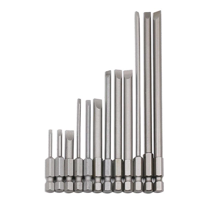 Japan S2 Steel Magnetic Slotted Flat Head Electric Screwdriver Bit