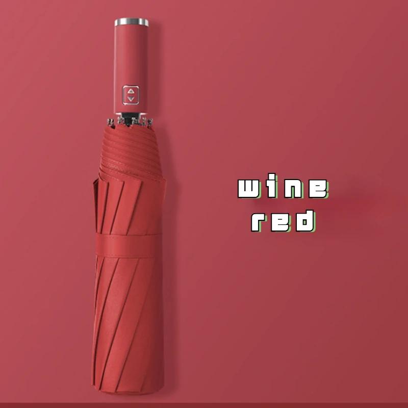 Windproof Strong Super Large Fully Automatic Folding Umbrella for Men Business Waterproof Sunproof Strong Shade Uv Big Umbrellas