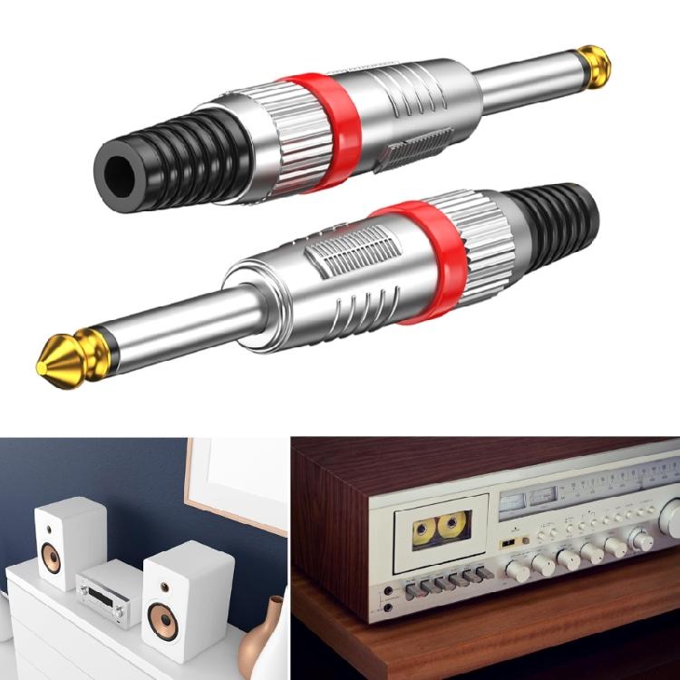 Professional Male Connector 6.35mm Gold Contacts Metal Housing Secure Threaded For Broadcasters Live Sound