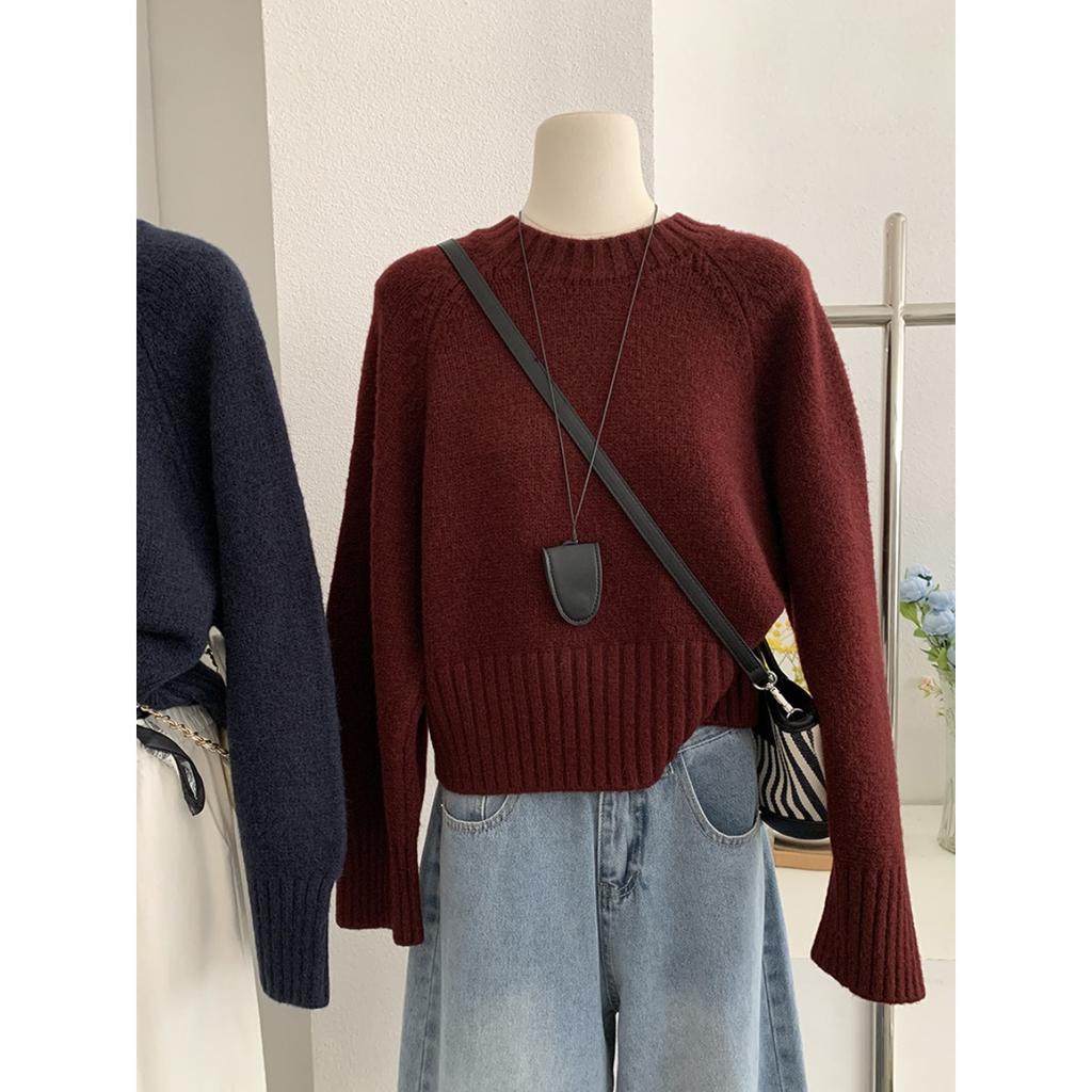 Ladies, Raglan Sleeves, Knitwear, Front Shoulder, Sweater, Long Sleeved, Warm Top