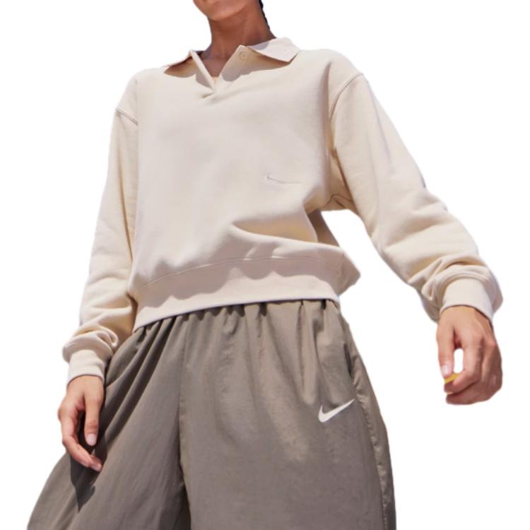 New Nike Polo Shirts Women's Dune White FZ4338-126
