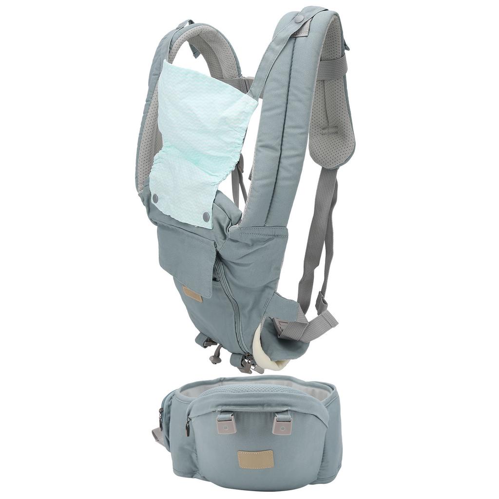 Marsupiu reglabil pentru bebeluși, respirabil, pentru nou-născuți și copii mici, ergonomic, cu îngroșare, culoarea șoldului, culoarea cyan