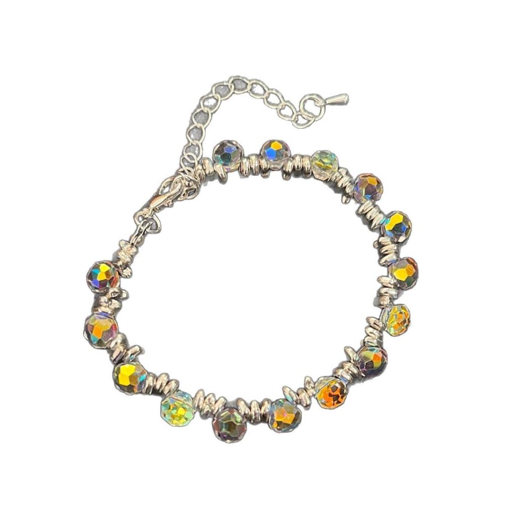 Delicate Symphony Crystal Irregular Beaded Geometric Bracelet Sweet Little Fresh Girly Cold Wind Jewelry