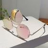 New Trendy Y2K Hip Pop Funny Shades Women Ins Brand Design Decor Sunglasses Retro Round Metal Travelling Sun Glasses