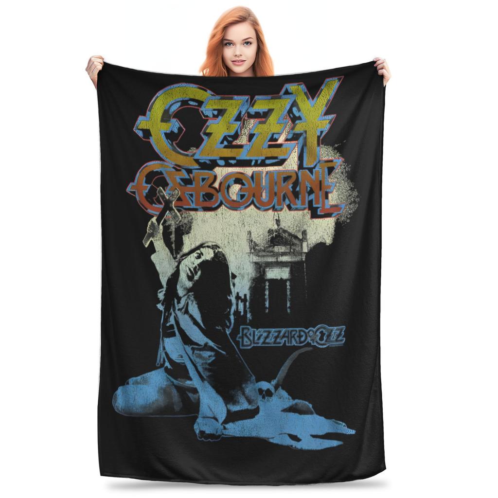 Black Sabbath Ozzy Osbourne Blanket Back To The Beginning Tour  Decorative Flannel Throw Blanket For Home Decor Warm Bedspread