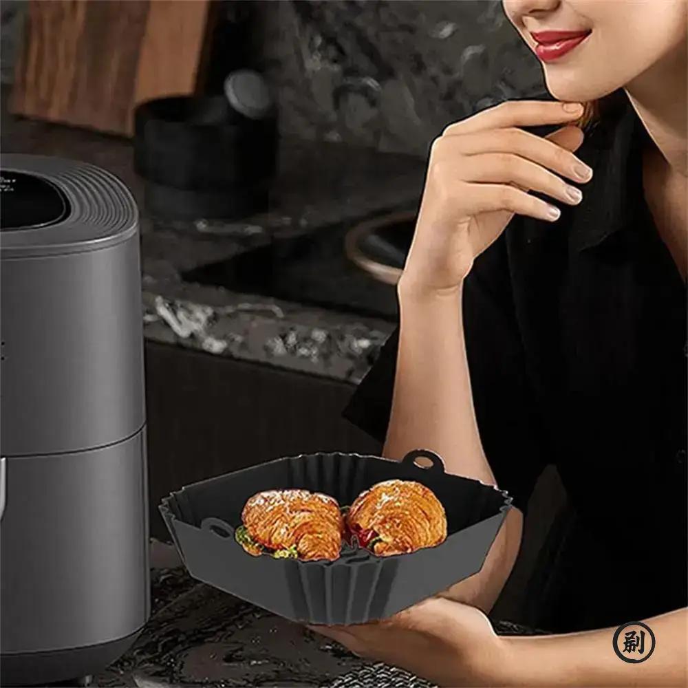 1pcs Air Fryer Silicone Liners Square Airfryer Liners Reusable Air Fryer Accessories Replacement for Parchment Airfryer Liners