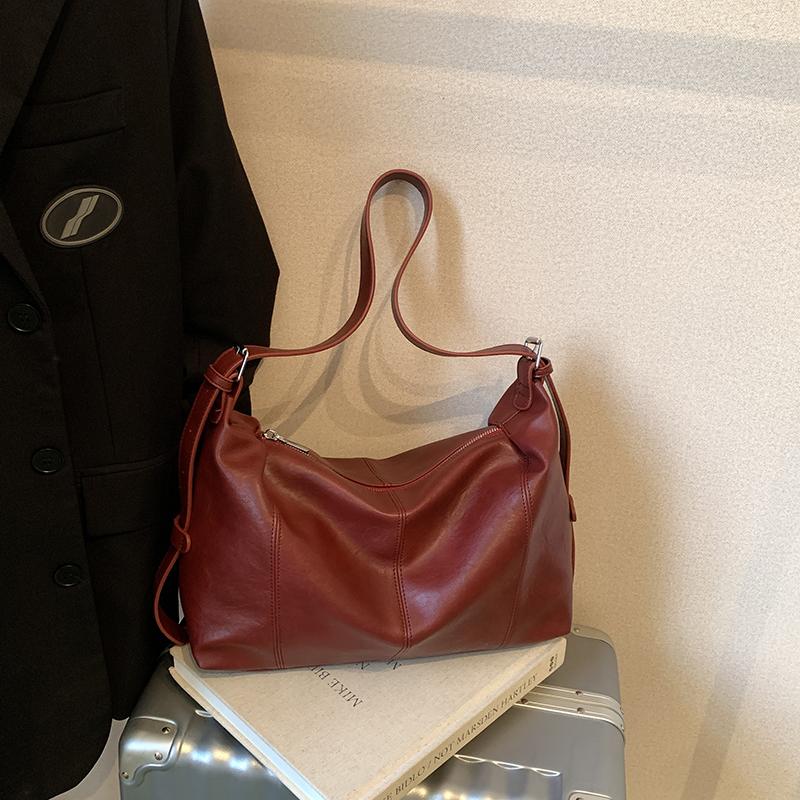 PU Hobo Bag Women's Fashion Shoulder Tote with Soft Texture Large Capacity Casual Everyday Handbag