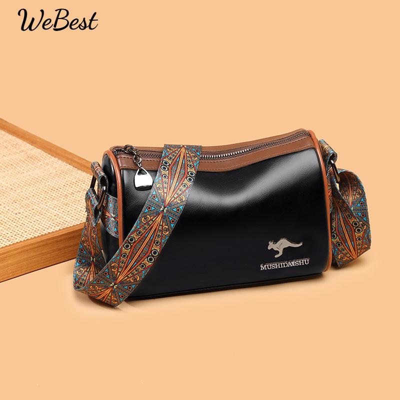 

PU Soft Texture Shoulder Crossbody Bag чорний