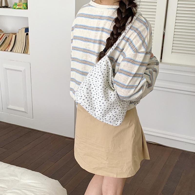 Women Floral Dot Canvas Tote Bag Mini Shoulder Handbag Casual Daily Purse
