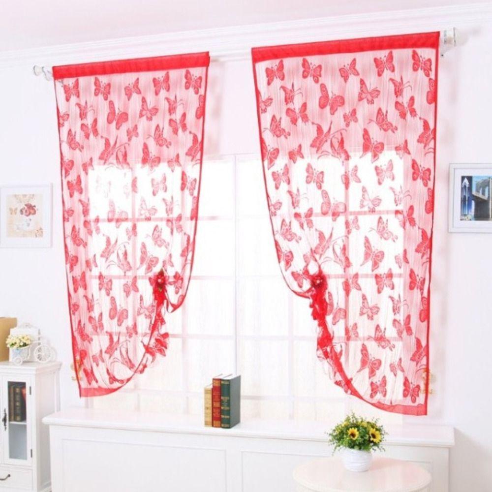 Line Curtain Door Curtain Solid Color Tassel Curtain Butterfly String Curtain Home Decor