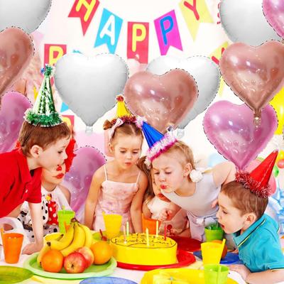 Love Balloons Heart Shaped Aluminum Foil Balloons Reusable Heart Balloons for Valentine's Day Wedding Engagement Party Decor