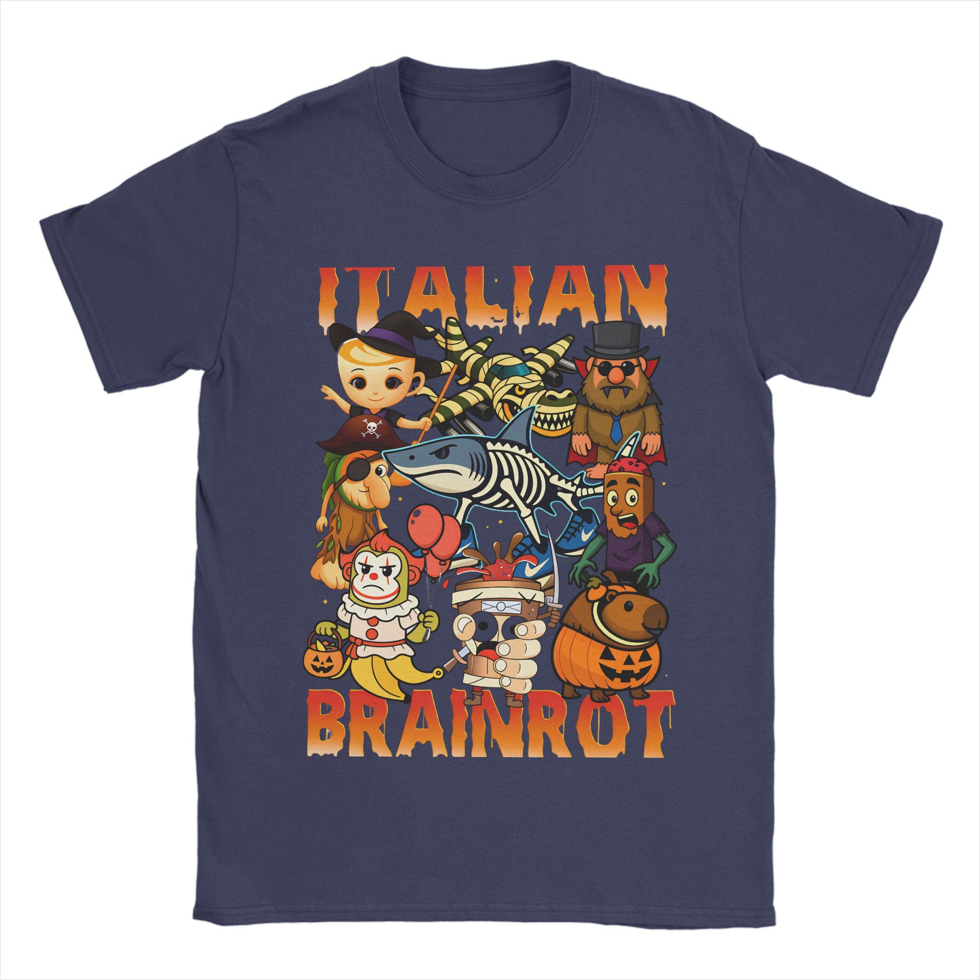

Halloween Italian Brainrot T Shirt Beach Pure Cotton TShirts For Couple Leisure Casual Tee Shirt Short Sleeves Y2K Funny Tops 4XL