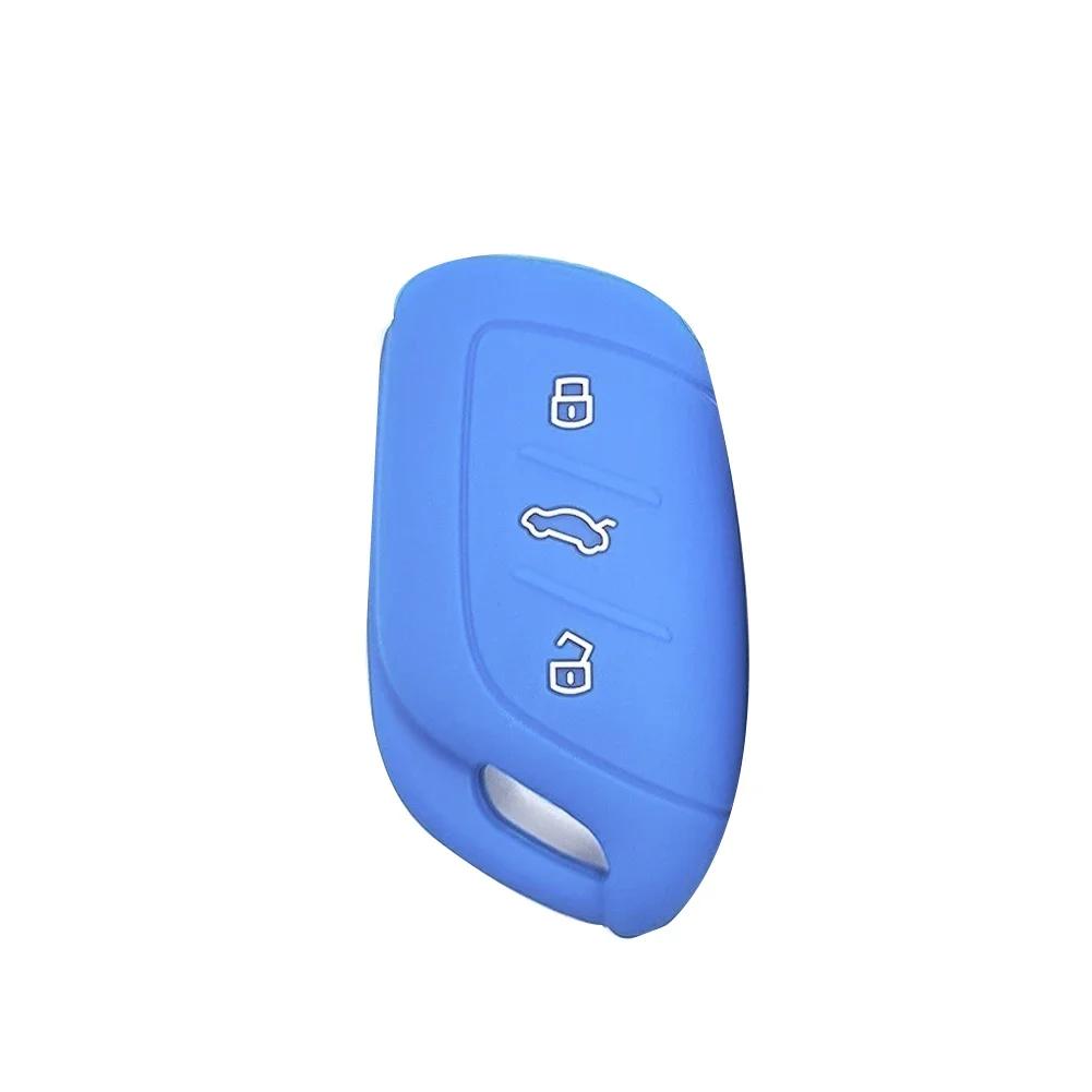 

Силиконовый чехол для автомобильного ключа с 3 кнопками дистанционного управления для MG4 MG5 MG6 MG ZS EV HS EHS ZX GT Roewe RX3 RX8 ERX5 RX5 I6 I5 светло-синий