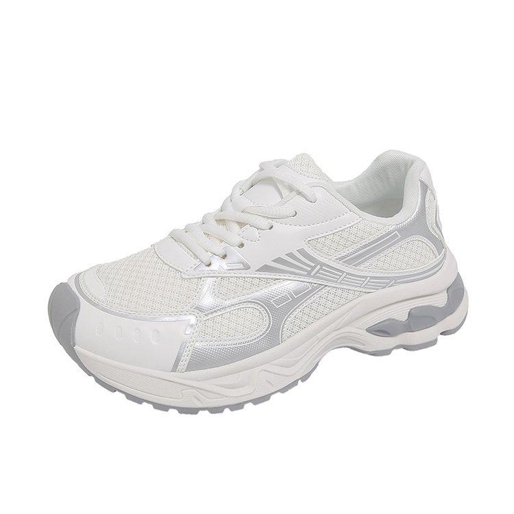 

Soft Leather Edition~ Breathable Versatile Casual Sneakers Women s 2025 New Summer Platform Daddy Shoes Lightweight Running Shoes 35