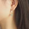 Hetian Green Jade Pearl Earrings14K Gold-plated Earrings with Hetian Jade7*8mm Classic Minimalist Elegant Earrings